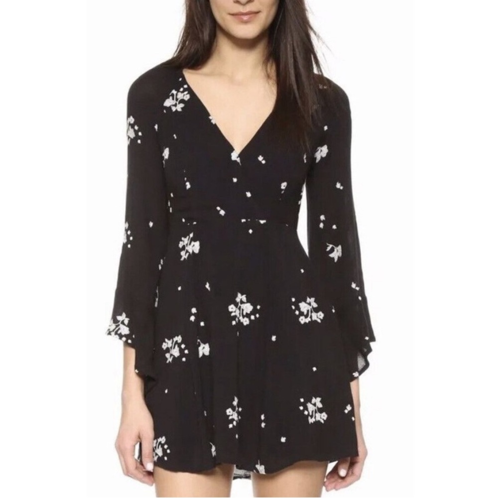 Free People Embroidered Floral Jasmine Dress, Black, 4